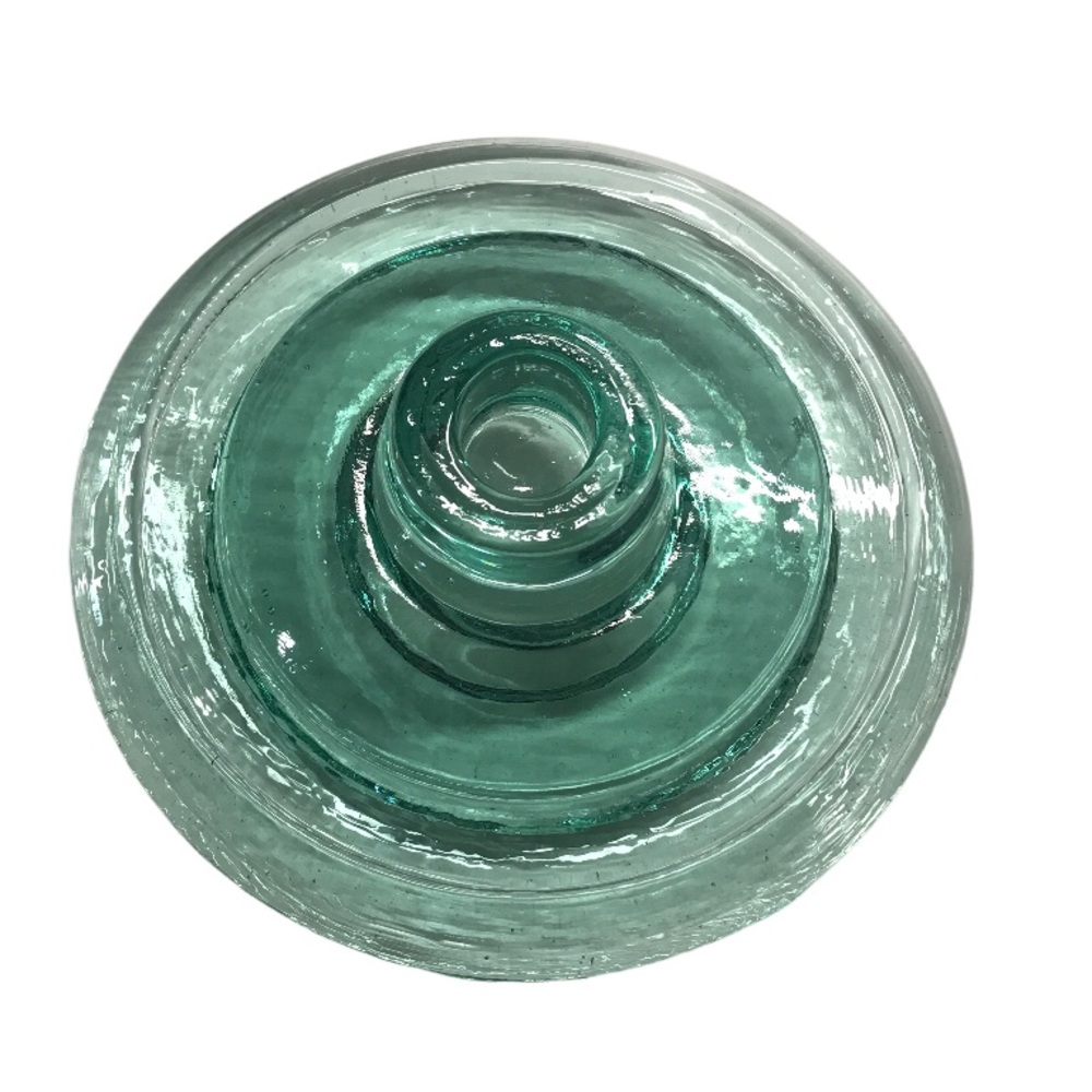 💕 Recycled Vintage Green Glass Single Taper Candleholder